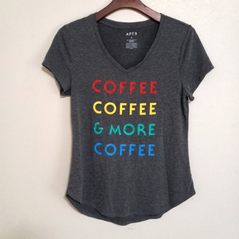 Apt.9 S Coffee Coffee & More Coffee Top in Gray - Picture 2 of 6